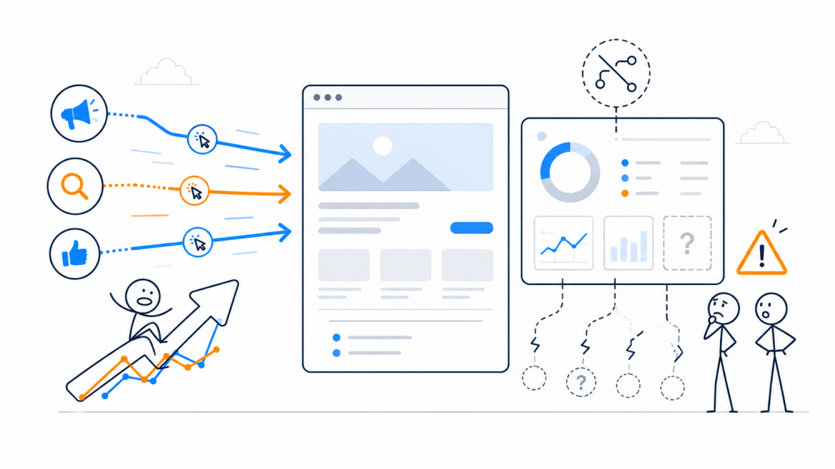 Paid traffic entering a website before conversion tracking is ready - Marketing Lab - Web Idea US